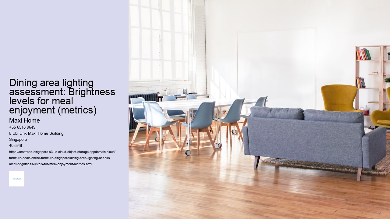 Dining area lighting assessment: Brightness levels for meal enjoyment (metrics)