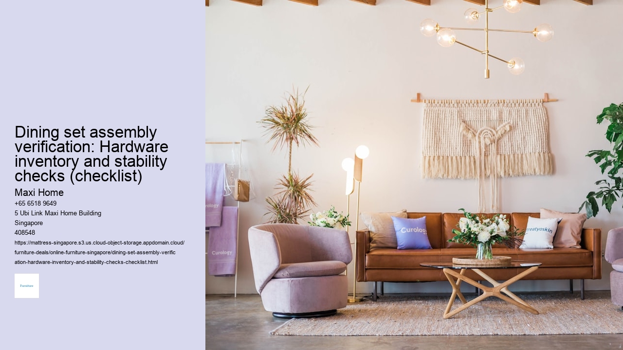 Dining set assembly verification: Hardware inventory and stability checks (checklist)